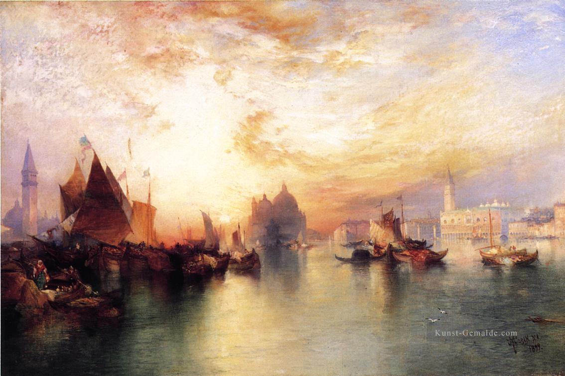 Venedig aus der Nähe von San Giorgio Seestück Thomas Moran Ölgemälde